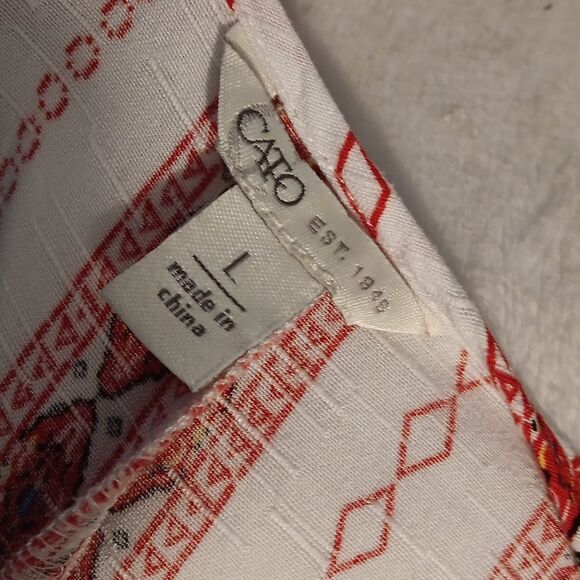 Southwestern Red and White Women's Top - Picture 6 of 7